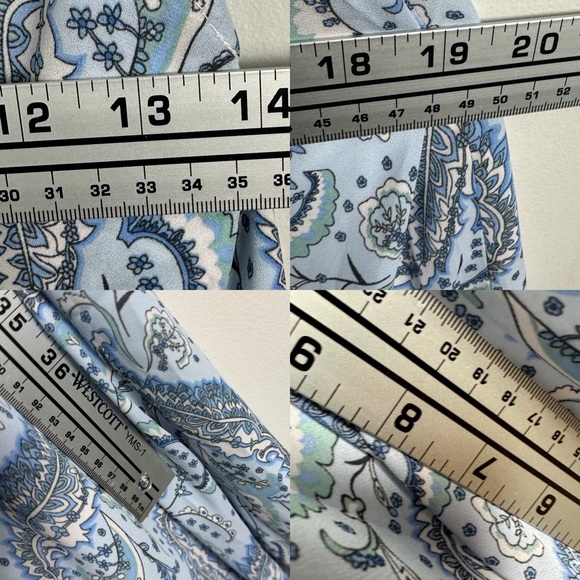 Into Blue Floral Tie Back Drape Front Floral Midi‎ Dress Womens Size 12 Lined - Picture 11 of 14